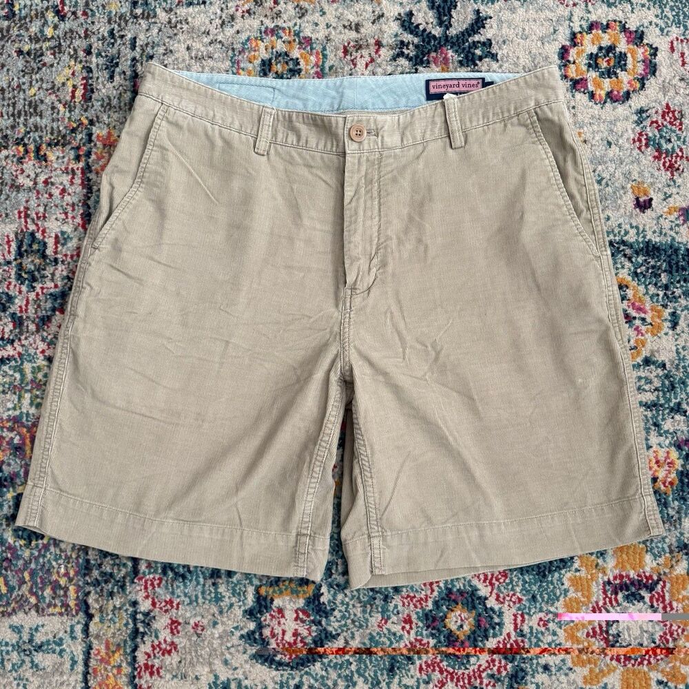 Vineyard Vines Island Shorts‎ Men’s 36 Beige Corduroy Chino Shep & Ian